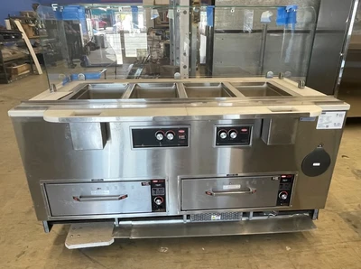 130-0137 Hill Phoenix 6’ Hot Bar with Warming Drawers
