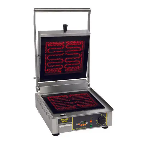 Equipex PANINIVG Single Commercial Panini Press w/ Ceramic Grooved & Smooth Plates, 208-240v/1ph