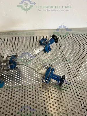 USED BUCHI GLASS USTER KATALOG 8801 Y SHAPED GLASS W/ 2 VALVES