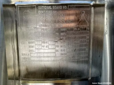 Used 27.2 Gallon Industrial Vertical Precision Stainless Tank