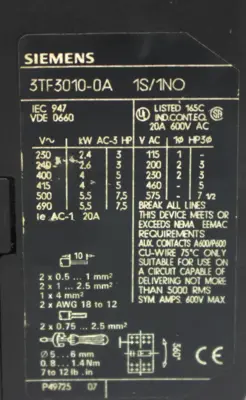 USED SIEMENS 3TF3010-0A