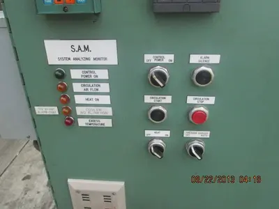 36" width x 36" D x 96" H Wisconsin #BATCH-3-3-8E/RM, 500°F, rotary batch