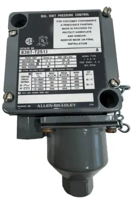 ALLEN BRADLEY 836T-T251J PRESSURE SWITCH SER. A 836TT251J NEW, SURPLUS