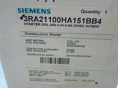 NEW SIEMENS 3RA21100HA151BB4