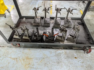 Assorted Gauge Stands W/ Cart