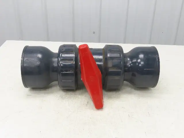 Asahi 111605060 PVC 4" Ball Valve 6" Glue In Socket 2 Way FPM Seal 150PSI