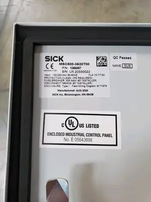 USED SICK MSC800-3620T00 Barcode Scanner Control and Power Supply Cabinet