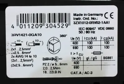 USED SIEMENS 3RV1421-0GA10