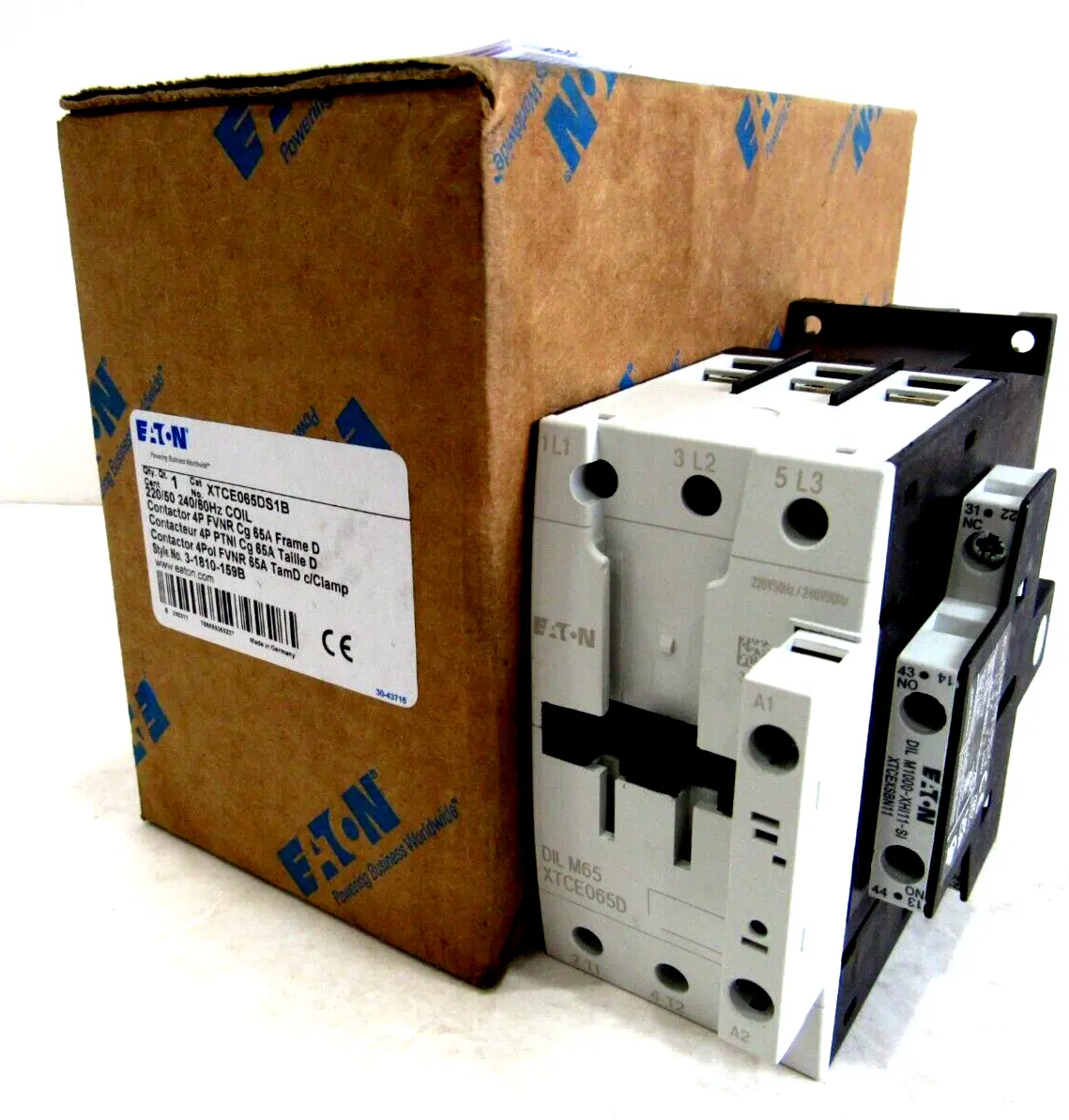 NEW EATON XTCE065DS1B CONTACTOR 220/50 240/60HZ COIL