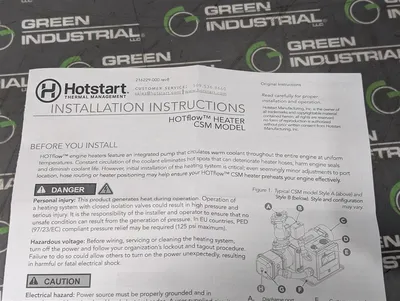Hotstart Kohler 9000W 480V KH CSM30904-XXX Coolant Preheater GM62498 New NIB