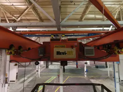 Cleveland Tramrail P&H 15 Ton Double Girder Underhung Bridge Crane 34' 10" Span