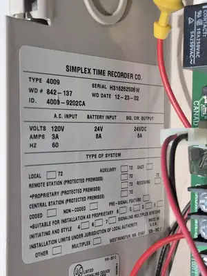 NEW SIMPLEX TIME RECORDER CO. 4009-9202CA