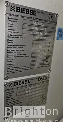 USED 2017 BIESSE AKRON 1440A USED EDGEBANDER WITH CORNER ROUNDING AND PREMILLING ++