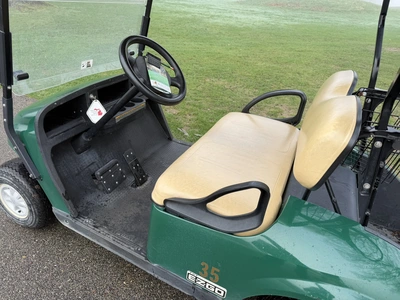 (1) 2017 E-Z-Go golf cart with a Kawasaki gas engine, model 625111G01, includes canopy, ball cover, ...