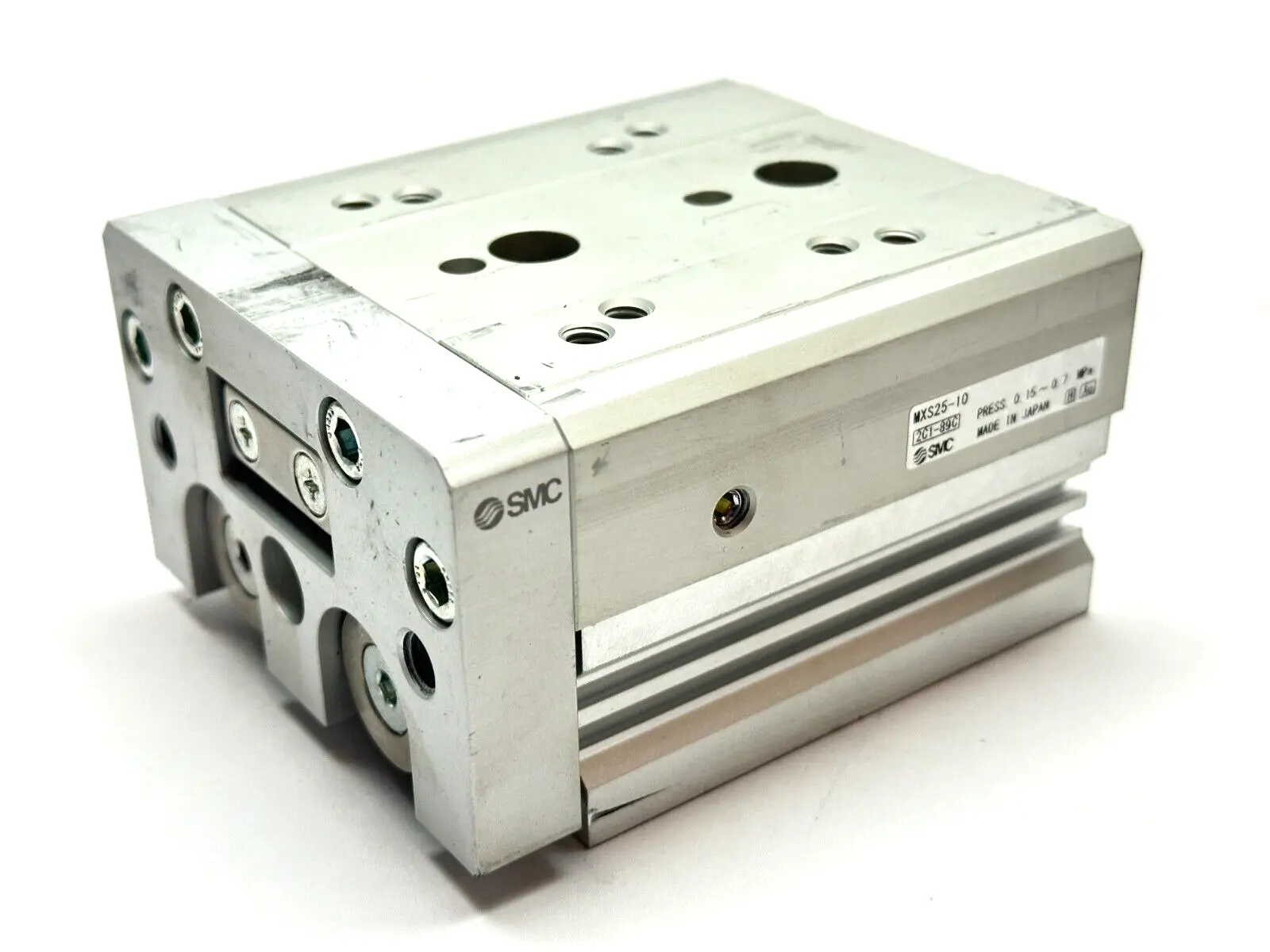 MXS25-10 | SMC  Pneumatic Dual Rod Slide Table 25mm Bore 10mm Stroke - Used