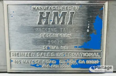 USED HEINZEN MANUFACTURING INTERNATIONAL 2720 MANUAL PACKING TABLE W/ DUAL SCALES