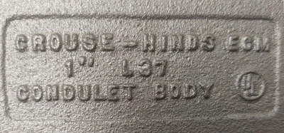 🔥 (2) Eaton Crouse-Hinds L37 1” Form 7 Condulet Conduit Body W/ Covers