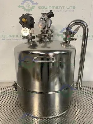 USED ALLOY PRODUCTS 45 LITER STAINLESS STEEL REACTOR 50 PSI W/ BOTTOM DRAIN & VALVES