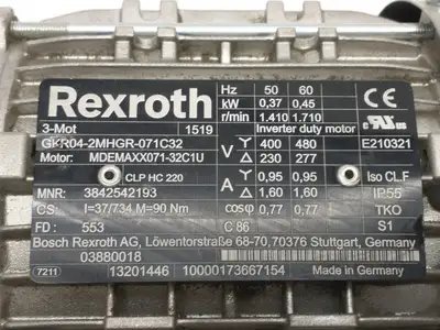 Used Bosch Rexroth, Lenze 3842542193, MDEMAXX071-32C1U, GKR04-2MHGR-071C32 Gearmotors Michigan US | Maverick Industrial Sales #1398773