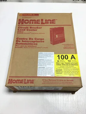 Square D HOM612L100S Homeline Circuit Breaker Load Center 100A 120/240V 50/60Hz