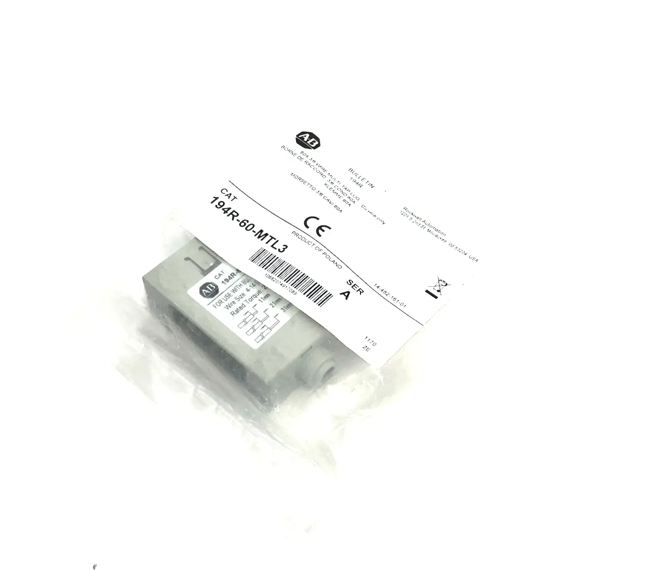 NEW ALLEN-BRADLEY SER. A MULTI-TAP LUG, 3/6 WIRE, 60A