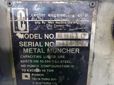 Used CENTER ENGINEERING MM61C Angle Punches Ohio US | HGR 24 #1129950