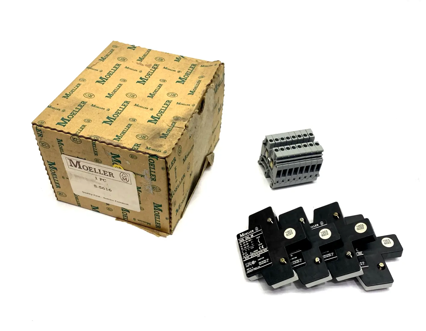 10S DIL M,10SDILM,S-5616,089080 | Moeller S-5616 Accessory Kit, Terminal Blocks & 10SDILM x4 15A Auxiliary Contact - New Other