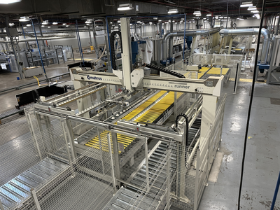 Stefani Evolution SSB Double-Sided Edgebander w/ Mahros Automatic Vacuum Loading & Unloading