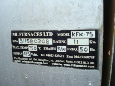 360L ML Furnace Front Loading 750 deg. C 11 kW