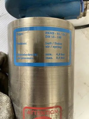 GEA PAMS-93/Gr.1 2″ SS Air Spring Hygienic Butterfly Shut-Off Valve 116PSI