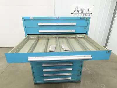 Nu-Era Modular Tool Storage Cabinet 11 Drawer 45x28x61" Stanley Vidmar Blue