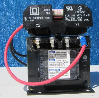 Square D .05 KVA Control Transformer 208V Primary 120V Secondary 50 VA