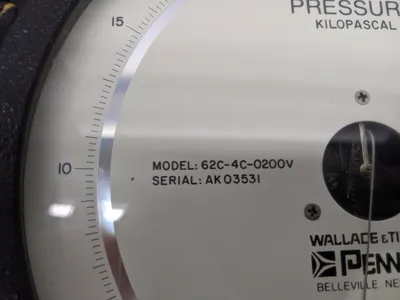 USED WALLACE & TIERNAN PRESSURE KILOPASCAL GAUGE 0-50