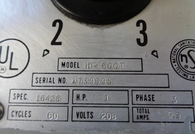 Used HOBART H600T Planetary Mixers California US | BakeryEquipment.com #1550248