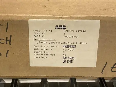 New | in-Stock ELECTROSWITCH 700038K01 Miscellaneous Equipment (Electrical & Power) | Surplus Asset Holdings #1201614