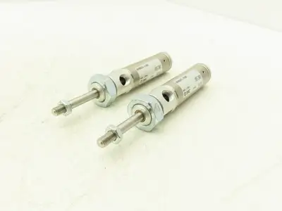 SMC NCMB075-0100T Pneumatic Air Cylinder 3/4"Bore 1"Stroke Spring Ext  Lot of 2