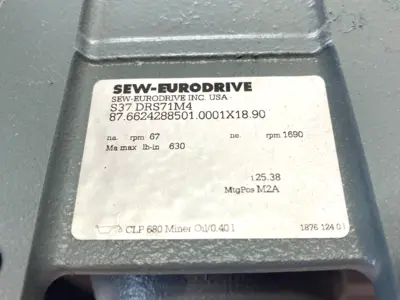 New | in-Stock SEW-EURODRIVE Gearmotor 1690/67RPM 60Hz Gearmotors Michigan US | Maverick Industrial Sales #1389609