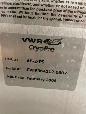 VWR AF-2-PS CryoPro Liquid Nitrogen Auto-Fill System