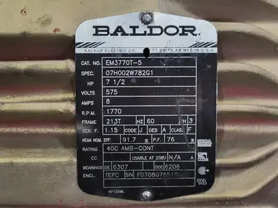 Used BALDOR EM3770T-5 A.C. Motors British Columbia CA | Lenmark #246179