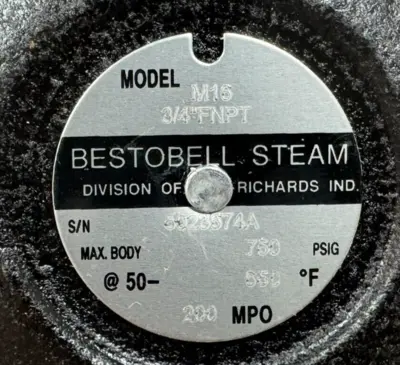 NEW BESTOBELL STEAM MODEL: M16 STEAM TRAP 3/4'' FNPT M0016310