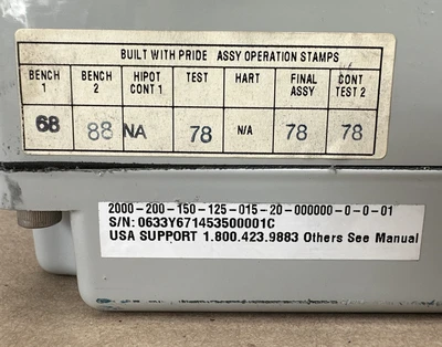 USED Honeywell 2000-200-150-125-015-20-000000-0-0-01