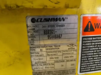 Used CUSHMAN 898361 Maintenance Carts Ohio US | Yoder Brothers machinery #397486