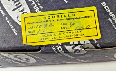 Schrillo 1" High Speed Steel Countersink 120 Degree 1/2 #1032 USA Lot of 3