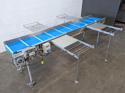 Custom 10' Conveyor with Removable Packaging Tables