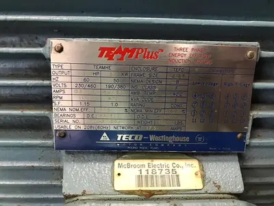USED TECO WESTINGHOUSE TEAMHE