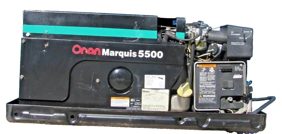 Cummins Onan Marquis 5500 Watt Gasoline RV Generator 120V Output