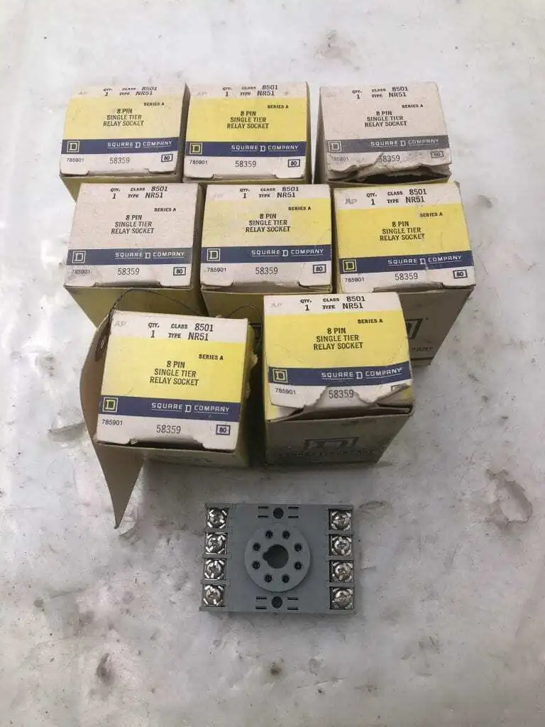 Square D 58385 8 Pin Double Tier Relay Socket 10A 300V Type NR52 -NIB Lot of 5