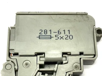 281-611 | Wago  Two-Conductor Fuse Terminal Block w/ Pivoting Fuse Holder LOT OF 3 - Used