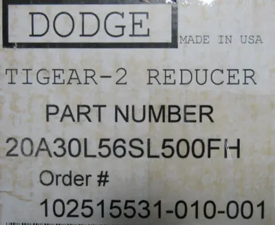NEW DODGE 20A30L56SL500FH GEAR REDUCER 30:1