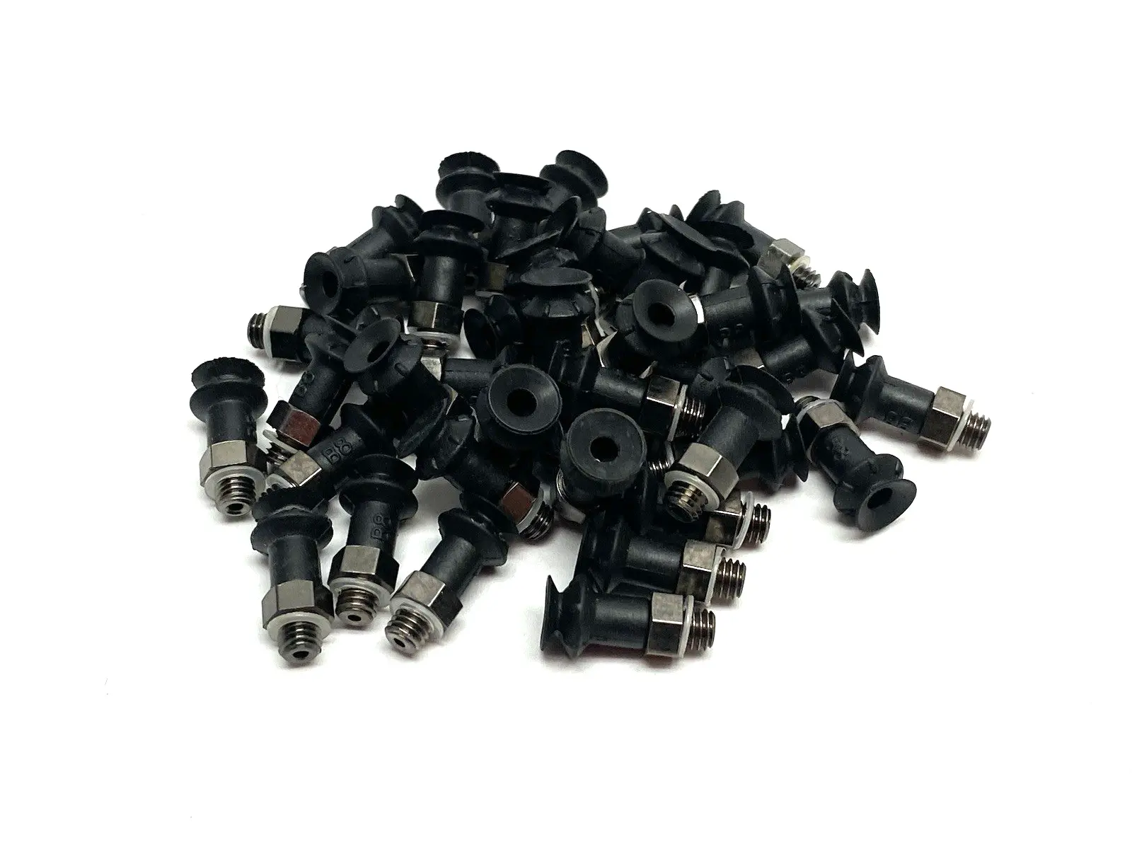 USED PIAB ROUND BELLOWS SUCTION CUP BLACK M5 MALE, 3250083